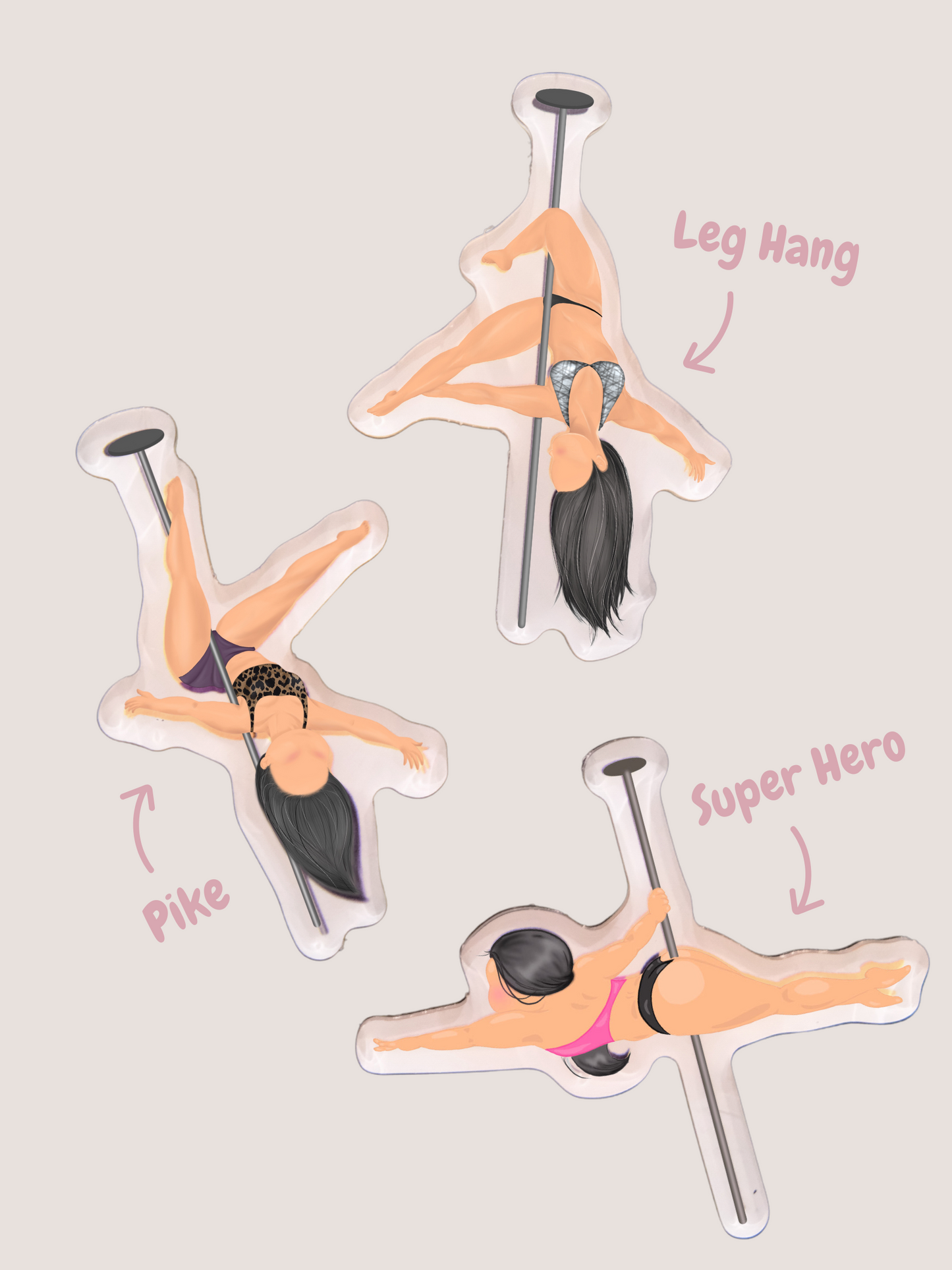 Mini Pole Dancer Magnets