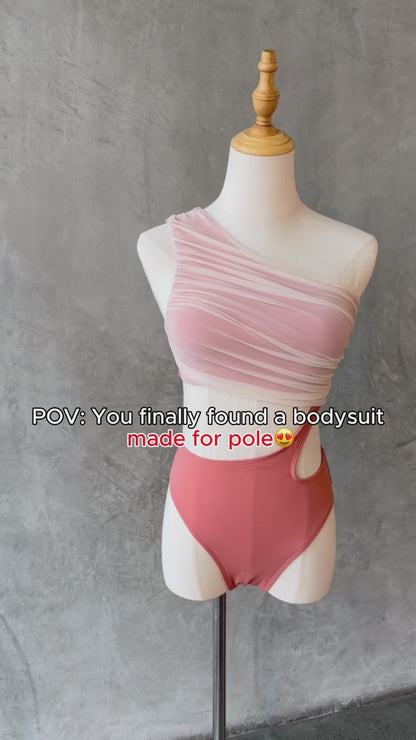 Selene Pole Bodysuit Coral Haze